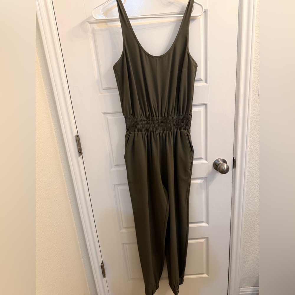 Abercrombie & Fitch Dark Green Sleeveless Jumpsuit